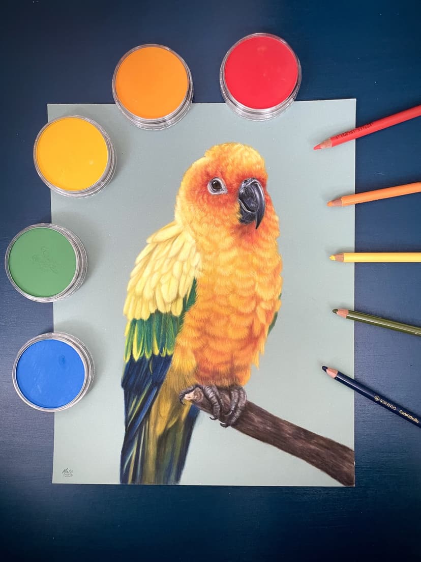 Pasteltegning med Lotte